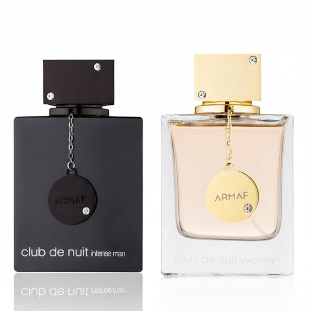 Club de Nuit His & Hers Bundle – two full-size Armaf perfumes featuring Intense Man and Woman for a classic couples fragrance pairing.