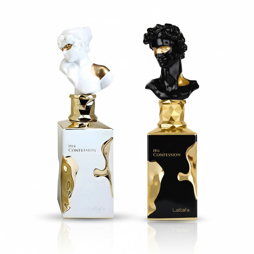 His & Hers Bundle – two full-size Lattafa perfumes featuring His Confession and Her Confession for couples and romantic gifting.