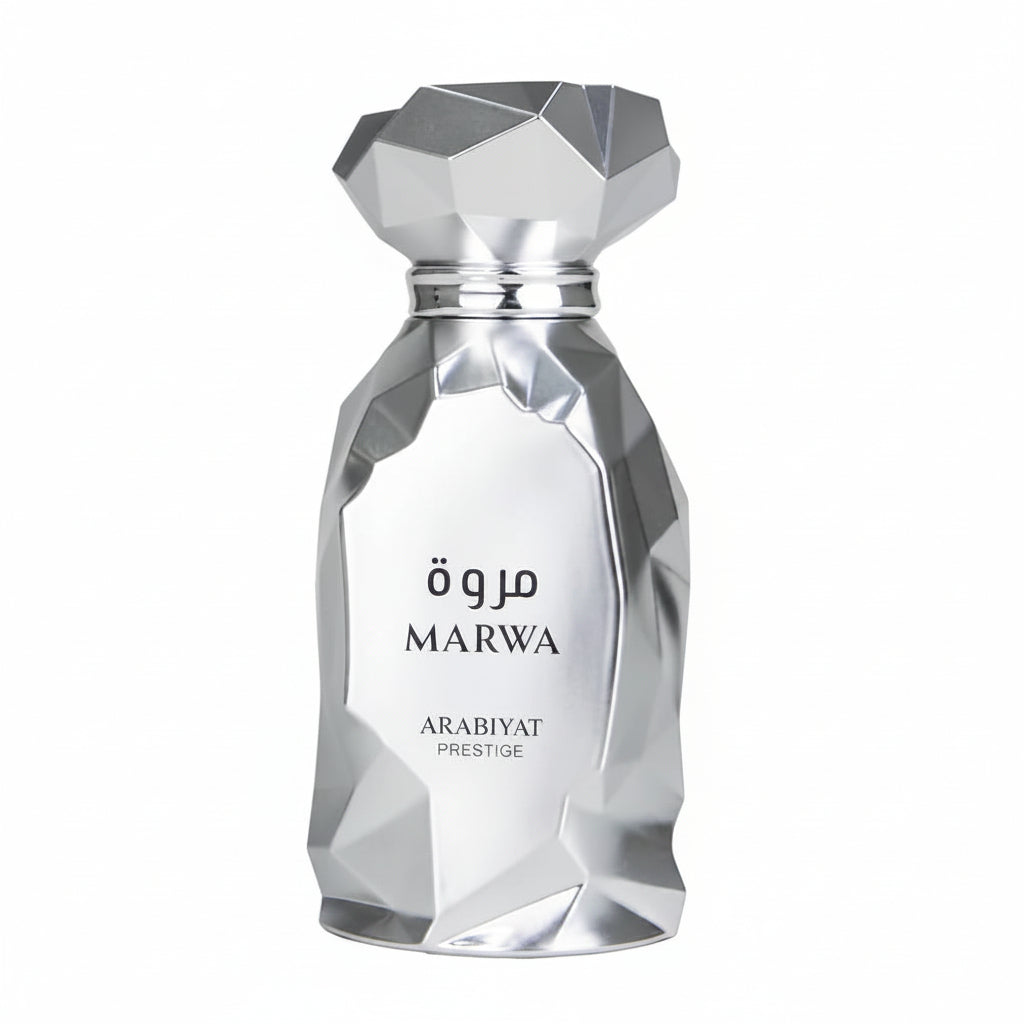 Arabiyat Prestige Marwa 100 ml men’s Eau de Parfum – citrus aromatic top with neroli, ginger, cinnamon and warm amber-woody base.