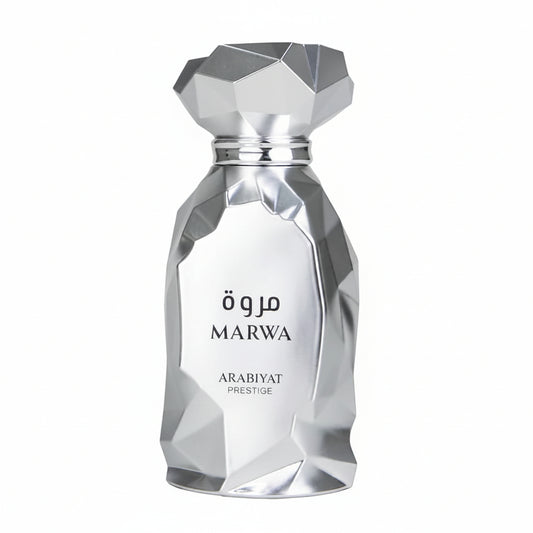 Arabiyat Prestige Marwa 100 ml men’s Eau de Parfum – citrus aromatic top with neroli, ginger, cinnamon and warm amber-woody base.