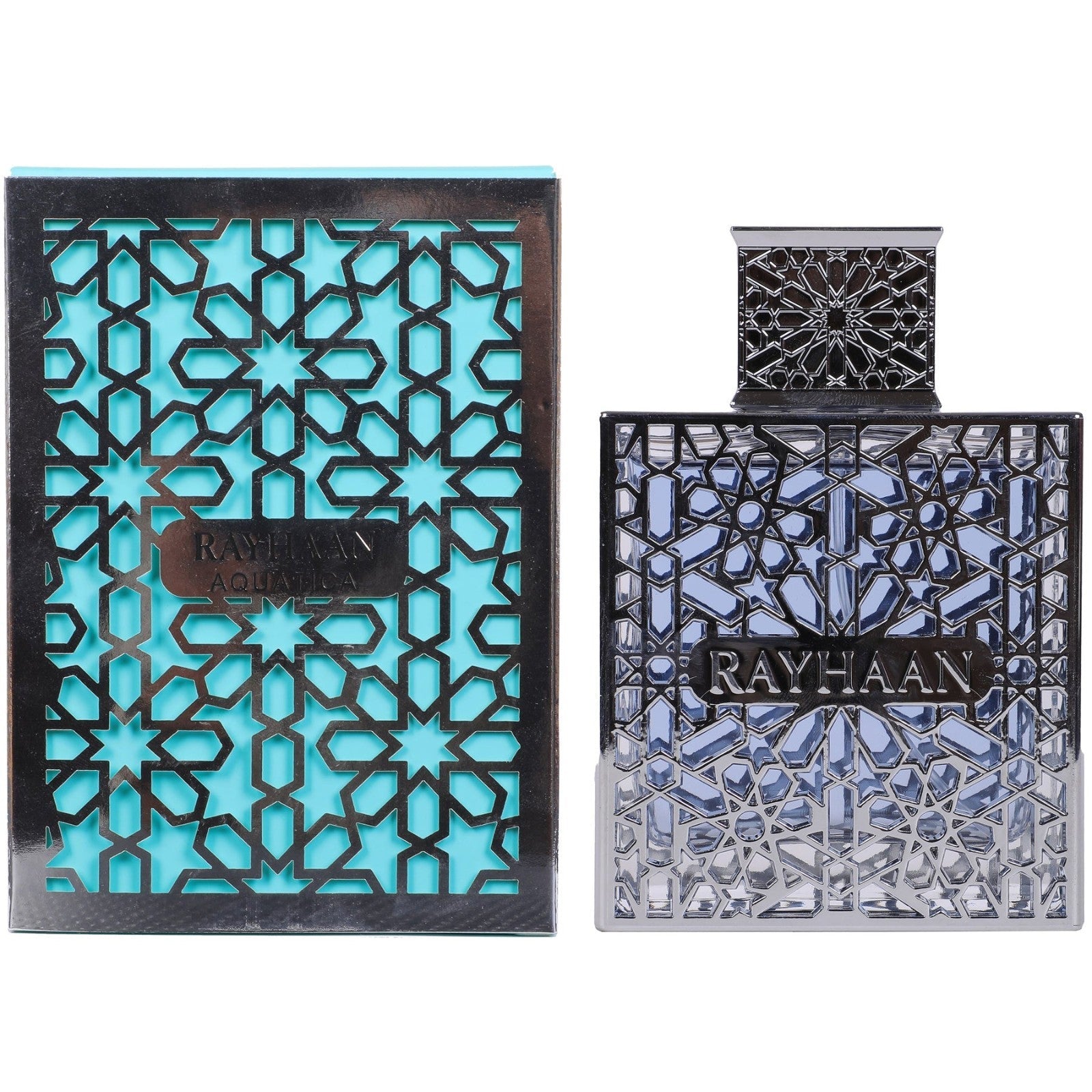 Rayhaan Aquatica for Men Eau de Parfum 100 ml (3.4 oz) bottle – fresh blue-aquatic citrus fragrance with clean woody musk base.